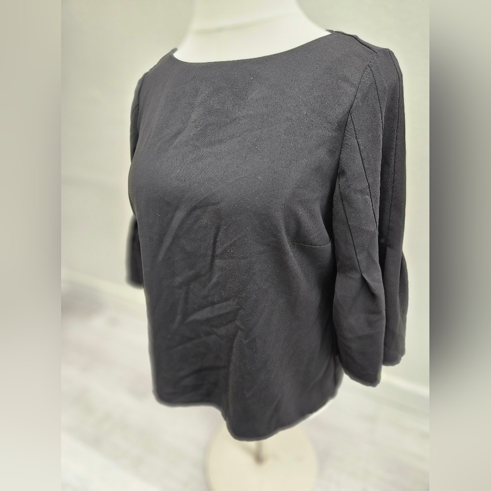CHICO'S Black Bell Sleeve Top Size 12/sz chicos2